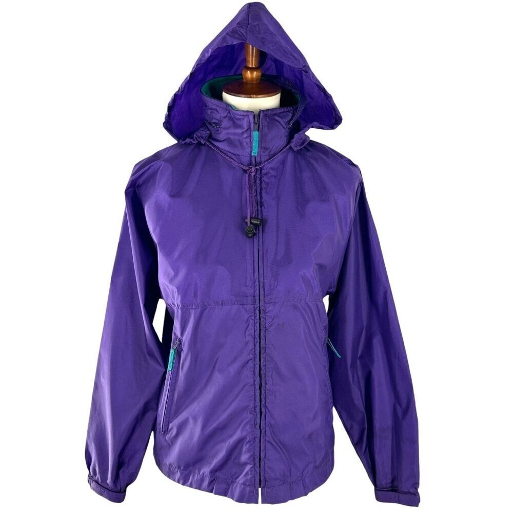 Vintage 90's Y2K Purple Hooded Windbreaker Size Small Lightweight Jacket